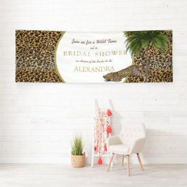 Leopard Animal Muster Elegantes Palm Party Banner