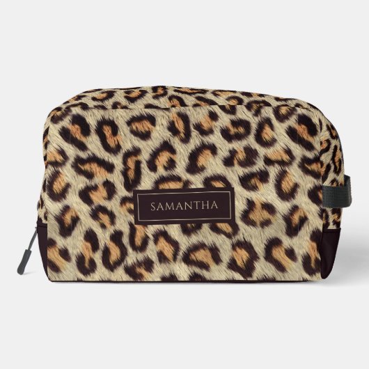 Leopard Animal Pattern Individuelle Name Waschbeutel (Rückseite)