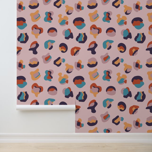 Leopard Animal Pink Modern Tapete (Anwendung)