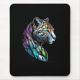 Leopard Animal Portrait Gestaltete Glas Naturschut Mousepad
