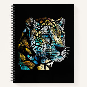 Leopard Animal Portrait Gestaltete Glas Naturschut Notizblock