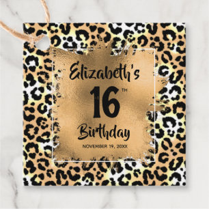 Leopard Animal Print 16. Geburtstag Personalisiert Geschenkanhänger