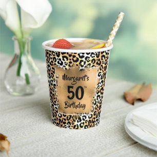 Leopard Animal Print Birthday Pappbecher