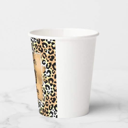 Leopard Animal Print Birthday Pappbecher (Links)