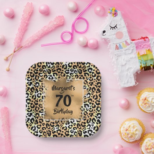 Leopard Animal Print Birthday Pappteller (Party)