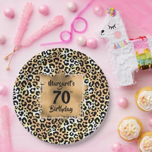 Leopard Animal Print Birthday Pappteller (Party)