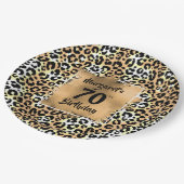 Leopard Animal Print Birthday Pappteller (Schrägansicht)