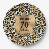 Leopard Animal Print Birthday Pappteller (Vorderseite)