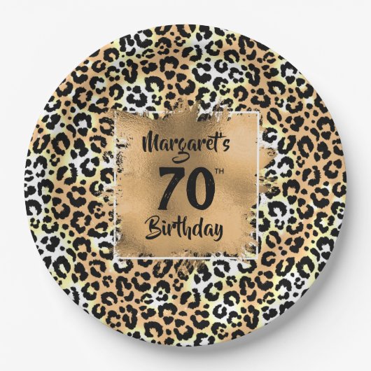 Leopard Animal Print Birthday Pappteller (Vorderseite)