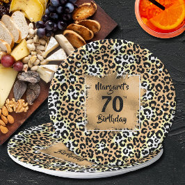 Leopard Animal Print Birthday Pappteller
