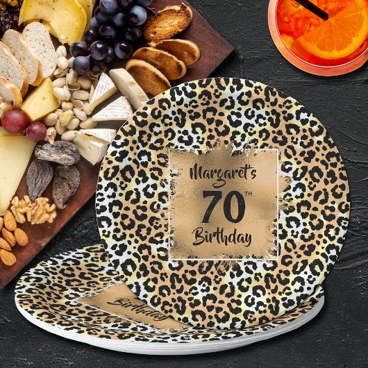 Leopard Animal Print Birthday Pappteller