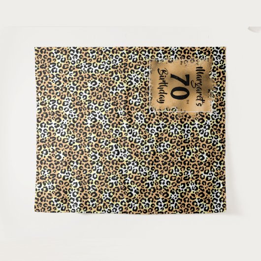 Leopard Animal Print Birthday Tapestes Wandteppich (Vorderseite (Horizontal))