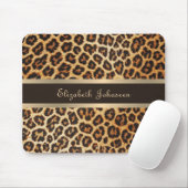 Leopard Animal Print Brown & Gold Strip Glamour Mousepad (Mit Mouse)