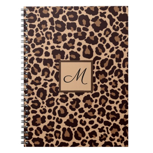 Leopard Animal Print Cheetah Monogram Initial Notizblock (Vorderseite)