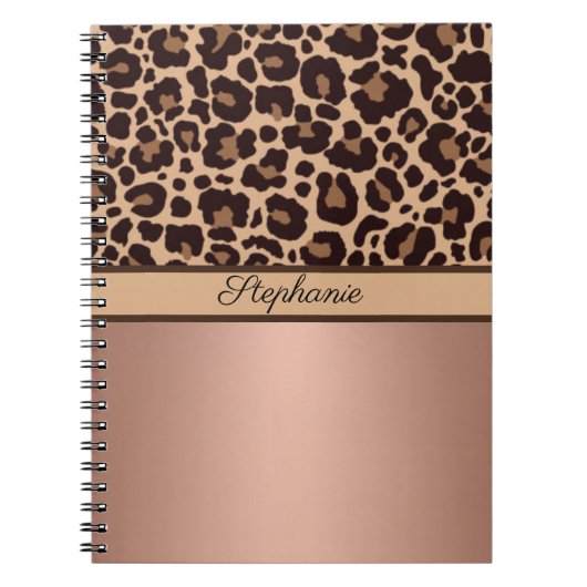 Leopard Animal Print Cheetah Rose Gold Trendy Chic Notizblock (Vorderseite)