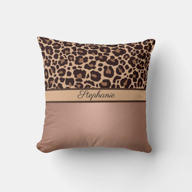 Leopard Animal Print Cheetah Rose Gold Trendy Kissen (Vorderseite)