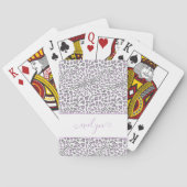 Leopard Animal Print Cream Lilac Grau Script Name Spielkarten (Rückseite)