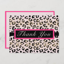 Leopard Animal Print Danke Post Card