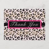 Leopard Animal Print Danke Post Card Postkarte (Vorderseite)
