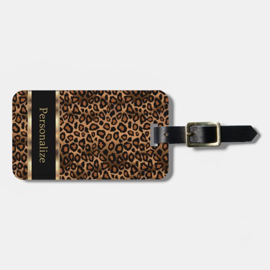 Leopard Animal Print | DIY Text Gepäckanhänger (Vorderseite horizontal)