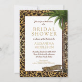 Leopard Animal Print Elegante Palm Brautparty Einladung (Vorderseite)