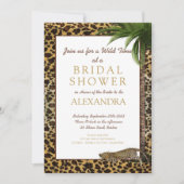Leopard Animal Print Elegante Palm Brautparty Einladung (Vorderseite)