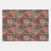 Leopard Animal Print Floral Geschenkpapier Set (Vorderseite 2)
