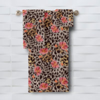 Leopard Animal Print Floral Muster