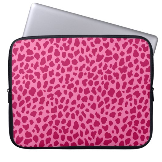 Leopard Animal Print Girly Glam y2k Ästhetik Rosa Laptopschutzhülle (Vorderseite)