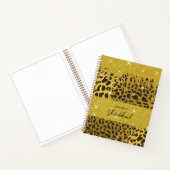 Leopard Animal Print Gold Foil Glitzer Tropfen Notizblock (Innenseite)