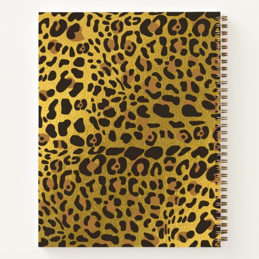Leopard Animal Print Gold Foil Glitzer Tropfen Notizblock (Rückseite)