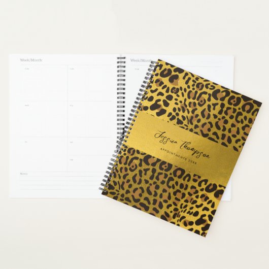 Leopard Animal Print Gold Foil Termin Buch Planer (Anzeige)