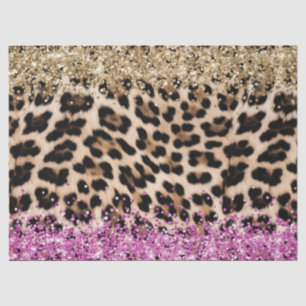 Leopard Animal Print Gold Pink Glitzy Glitzer Seidenpapier