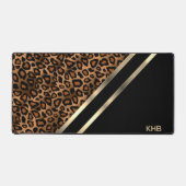 Leopard Animal Print, Gold und Black - Monogram Schreibtischunterlage (Vorderseite)