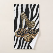 Leopard Animal Print Handtuch Set. Boss High Heel Badhandtuch Set (Handtuch)