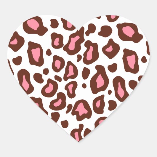 Leopard Animal Print Heart Stickers (Vorderseite)