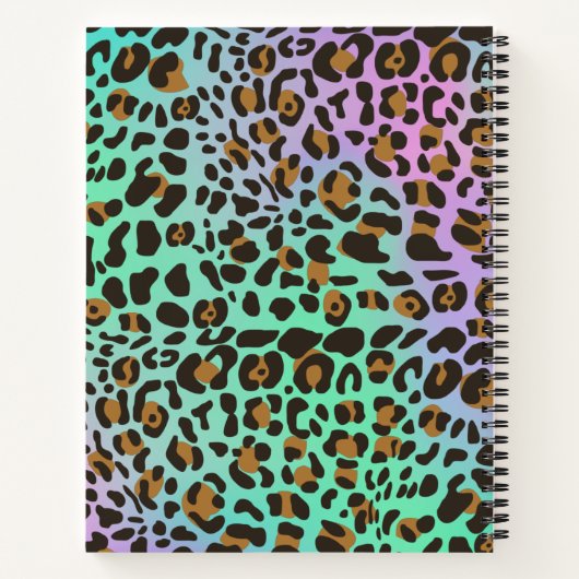 Leopard Animal Print Holographic Glitzer Tropfen Notizblock (Rückseite)