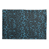 Leopard Animal Print in Blue Kissenbezug (Rückseite)