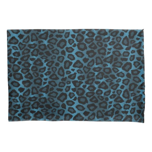 Leopard Animal Print in Blue Kissenbezug (Vorderseite)