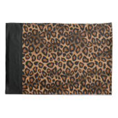 Leopard Animal Print in Braun und Schwarz Kissenbezug (Rückseite)