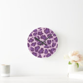 Leopard animal print in purple tones runde wanduhr (Zuhause)