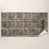 Leopard Animal Print Mit Schwarzer Falscher Folie  Strandtuch (Vorderseite)