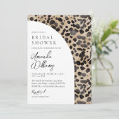 Leopard Animal Print Modernes Brautparty Einladung (Stehend Vorderseite)