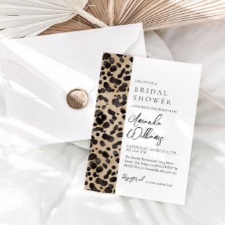 Leopard Animal Print Modernes Brautparty Einladung