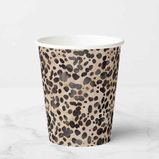 Leopard Animal Print Modernes Brautparty Pappbecher (Rückseite)
