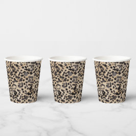 Leopard Animal Print Modernes Brautparty Pappbecher