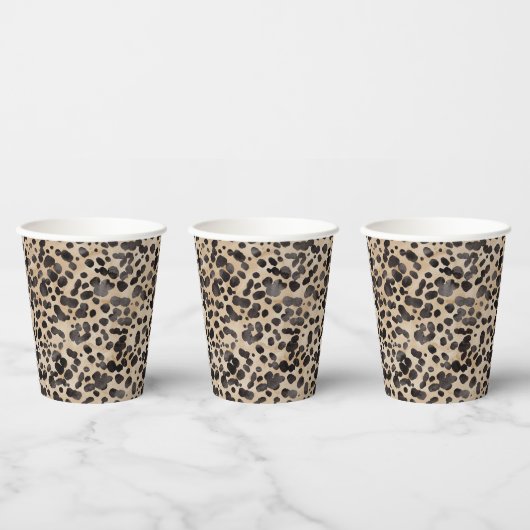 Leopard Animal Print Modernes Brautparty Pappbecher (Multi)