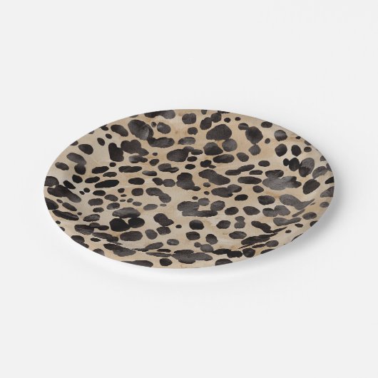 Leopard Animal Print Modernes Brautparty Pappteller (Schrägansicht)