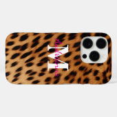 Leopard Animal Print Monogram Case-Mate iPhone Hülle (Rückseite (Horizontal))