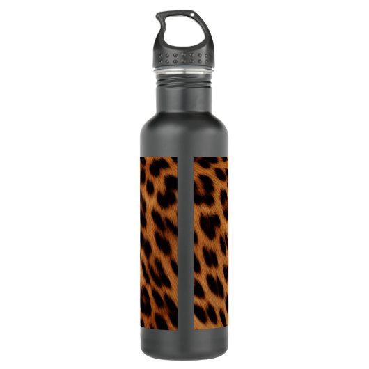 Leopard Animal Print Monogram Edelstahlflasche (Rückseite)
